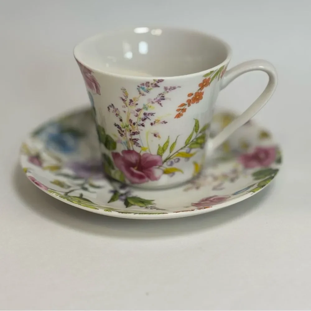 Nantucket Home Floral Teacup and Saucer Set
